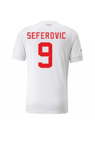 Sveitsi Haris Seferovic #9 Jalkapallovaatteet Vieraspaita MM-kisat 2022 Lyhythihainen